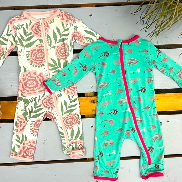 Kickee Pants Set of 2 0-3 Month Layette with Zip Closure - Picture 1 of 4